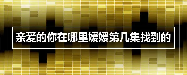 亲爱的你在哪里媛媛第几集找到的